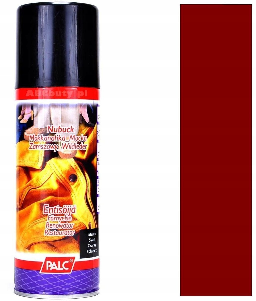 BORDOWY Renowator koloru do butów z ZAMSZU i NUBUKU Pasta w SPRAYU Farba