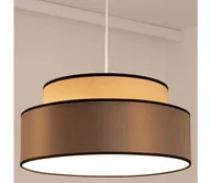 Lampy sufitowe - Żyrandol na lince GRACE 1xE27/60W/230V beżowy/brązowy - miniaturka - grafika 1