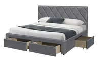 Łóżka - Szare łóżko z szufladami A2-B95 - miniaturka - grafika 1