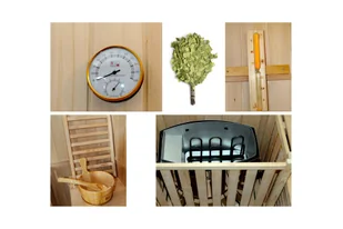Sauna fińska narożna EA2C White z piecem - Sauny - miniaturka - grafika 1