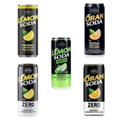 Napoje gazowane - Włoska lemoniada Lemon Soda różne smaki w puszkach - Fondi Di Crodo 5 x 330 ml - miniaturka - grafika 1