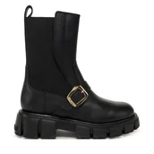 Botki damskie - Sztyblety LOVE MOSCHINO JA24105G1NIA000036 Czarny - miniaturka - grafika 1