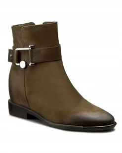 Zielone botki Carinii B3830-I43-I45 sk��ra nubuk ukryty koturn r.40 - Botki damskie - miniaturka - grafika 1