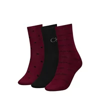 Skarpetki damskie - Calvin Klein Damskie skarpety Lurex Gift Box Casual Sock (3 sztuki), Burgundy Combo, rozmiar uniwersalny - miniaturka - grafika 1