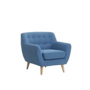 Fotele - Beliani Fotel niebieski - tapicerowany pikowany MOTALA - miniaturka - grafika 1