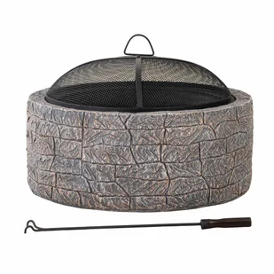 Palenisko ogrodowe z pokrywą 66 cm imitacja betonu Sunjoy - Paleniska ogrodowe - miniaturka - grafika 1