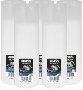 ZESTAW Wkłady do zniczy parafinowe BISPOL P450 105H 5szt. + Zapałki DABSTER_PL 38szt. - Lampiony i znicze - miniaturka - grafika 1