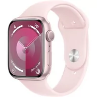Smartwatch - APPLE Watch 9 GPS 45mm koperta z aluminium (różowy) + pasek sportowy M/L (różowy) - miniaturka - grafika 1