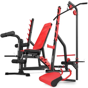 Marbo Sport Zestaw MS36 ławka dwustronnie regulowana + stojaki wielopoziomowe + prasa na nogi + modlitewnik + wyciąg - MS36 - Wyciągi do ćwiczeń - miniaturka - grafika 1