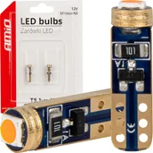 Żarówki samochodowe - AMiO Żarówki led standard red czerwone w1w t5 12v 3030 1led hp amio-03727 - miniaturka - grafika 1