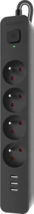 Listwa zasilająca Defender SFS 135 5 m, 4 gniazda, 3x USB - Listwy zasilające - miniaturka - grafika 1