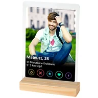 Ramki na zdjęcia - RAMKA TINDER TWOJE ZDJECIE WALENTYNKI PODSTAWKA Z2 - miniaturka - grafika 1