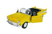 Samochody i pojazdy dla dzieci - WELLY OLD TIMER 1957 CHEVROLET BEL AIR ŻÓŁTY BEZ DACHU 1:34 METALOWY NOWY MODEL - miniaturka - grafika 1