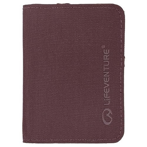 Lifeventure Portfel chroniony przez RFiD - Smukły portfel podróżny, przyjazny dla środowiska, materiał nadający się do recyklingu (oliwkowy), śliwka