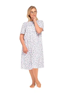 KOSZULA NOCNA DAMSKA 2XL KRÓTKI RĘKAW BAWEŁNIANA LUŹNA ROZPINANA NIEBIESKA - Bielizna nocna KOSZULA NOCNA DAMSKA 2XL KRÓTKI RĘKAW BAWEŁNIANA LUŹNA ROZPINANA NIEBIESKA - Bielizna nocna - miniaturka - grafika 1