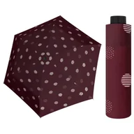 Parasole - NAJLŻEJSZA 140 g parasolka damska Doppler Fiber Havanna bordowa w groszki - miniaturka - grafika 1