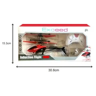 Zabawki zdalnie sterowane - Helikopter dron sterowany pilotem - czerwony - miniaturka - grafika 1