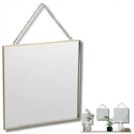 Lustra - Lustro Scienne W Ramce Złotej Nowoczesne Do Salonu I Sypialni 20x20cm - miniaturka - grafika 1