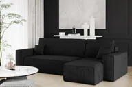Narożniki - Sofa w kształcie L BEST narożnik tkanina Poso czarny prawy - miniaturka - grafika 1