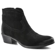 Botki damskie - Czarne Botki Carinii Damskie Modne Obuwie Jesienne - miniaturka - grafika 1