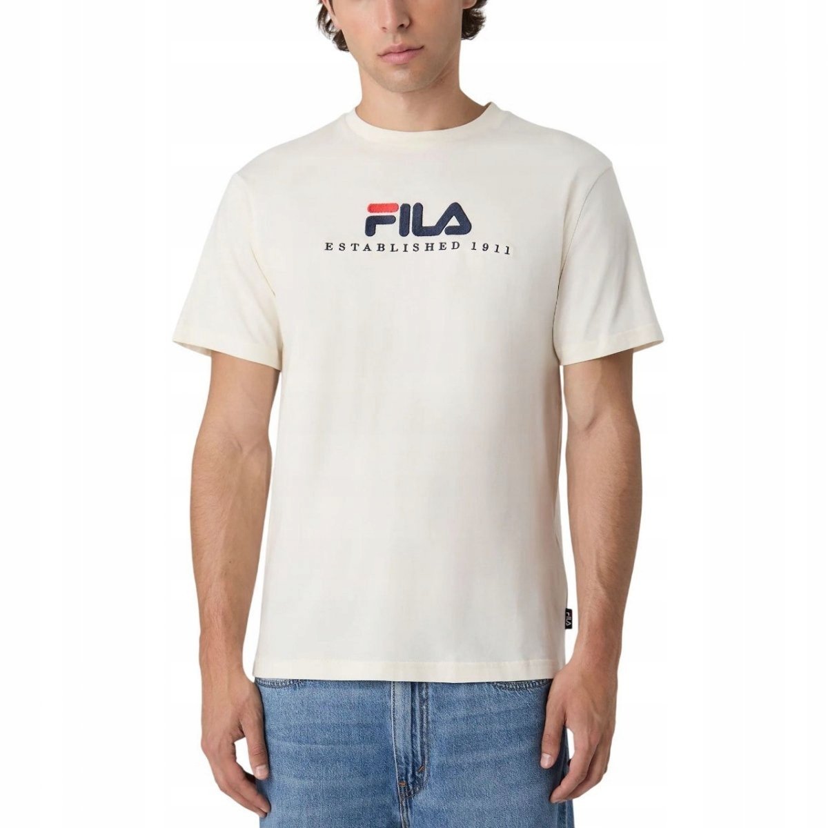 Fila t-shirt męski Valsera Regular Logo T-shirt FAU0225.10010 XXL kremowy