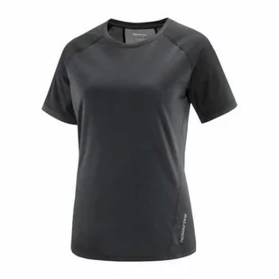 Koszulka Salomon Outline W Deep Black - Koszulki sportowe damskie - miniaturka - grafika 1