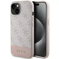Etui i futerały do telefonów - Etui Guess GUHCP15SG4GLPI Apple iPhone 15 / 14 hard case 4G Stripe Collection różowy/pink - miniaturka - grafika 1