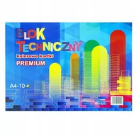 Szkolne artykuły papiernicze - Blok techniczny premium kolor A4/10k - miniaturka - grafika 1