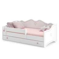 Łóżka dla dzieci i młodzieży - Łóżko dziecięce EMMA z szufladą i barierką 160x80 różowy - miniaturka - grafika 1