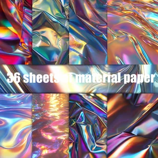 TEMU 36 kolorowych, niepowtarzalnych papierów metalicznych z połyskiem do scrapbookingu, dekoracyjny materiał odpowiedni na albumy pamiątkowe, retro - Rękodzieło - miniaturka - grafika 1