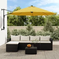 Pawilony ogrodowe - vidaXL Ścienny parasol ogrodowy, żółty, 290 cm - miniaturka - grafika 1