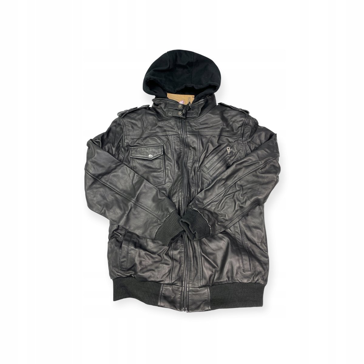 Skórzana kurtka damska z kapturem Real Leather M