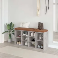 Szafki na buty - vidaXL Ławka na buty betonowa szara 103x30x48 cm Materiał drewnopochodny - Ławka na buty - Ławki na buty - Ławka z miejscem do przechowywania - Stojak na buty - miniaturka - grafika 1