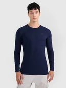 Koszulki męskie - 4F Longsleeve slim gładki męski - granatowy XXL - miniaturka - grafika 1