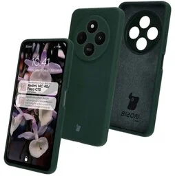 Bizon Silikonowe etui Soft Case do Xiaomi Redmi 14C 4G / Poco C75, ciemnozielone - Etui i futerały do telefonów - miniaturka - grafika 1
