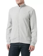 Bluzy męskie - s.Oliver Big Size męska bluza dresowa ze stójką, szara, 4XL, szary, 4XL - miniaturka - grafika 1