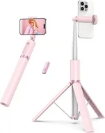 Selfie stick - RÓŻOWY ATUMTEK Statyw Kij do Selfie Stick Bluetooth do 140cm z pilotem - miniaturka - grafika 1