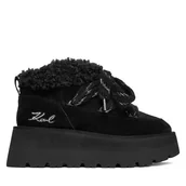 Śniegowce damskie - Śniegowce KARL LAGERFELD KL48632 Czarny - miniaturka - grafika 1