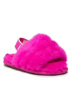 Buty dla dziewczynek - UGG Kapcie T Fluff Yeah Slide 1098579T Różowy - grafika 1