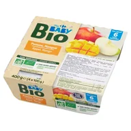 Desery dla dzieci - Carrefour my Baby Bio Ekologiczny przecier jabłkowy z mango po 5. miesiącu 400 g (4 x 100 g) - miniaturka - grafika 1