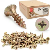 Wkręty - Wkręty do drewna uniwersalne 3x12mm 2000szt. - miniaturka - grafika 1