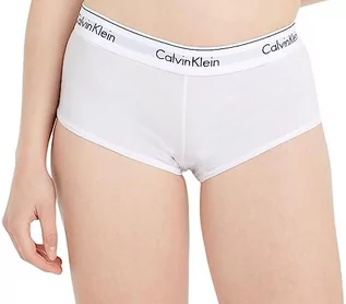 Spodenki damskie - Calvin Klein Damskie szorty chłopięce typu hipster ze stretchem, biały, S - grafika 1