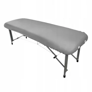 POKRYCIE NA STÓŁ DO MASAŻU OLEJOODPORNE Z GUMKĄ 64X184CM SZARE - Stoły i łóżka do masażu - miniaturka - grafika 1