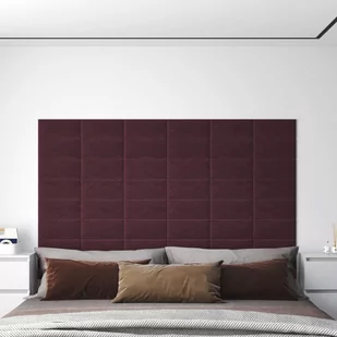 Lumarko Panele ścienne, 12 szt., fioletowe, 30x15 cm, tkanina, 0,54 m² - Panele ścienne i boazeria - miniaturka - grafika 1
