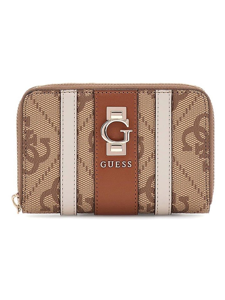Guess Portfel w kolorze jasnobrązowo-beżowym - 14 x 9 x 2 cm