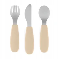 Sztućce dla dzieci - PETITE&MARS Sztućce dla dzieci z nierdzewnej stali Desert Sand 12m+ - miniaturka - grafika 1