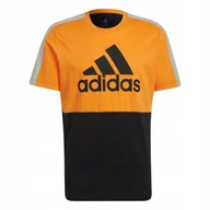 Koszulki męskie - Koszulka męska adidas Essentials Colorblock Single Jersey Tee pomarańczowo- - miniaturka - grafika 1
