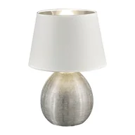 Noże stołowe - Biała lampa stołowa z ceramiki i tkaniny Trio Luxor, wys. 35 cm - miniaturka - grafika 1