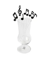 Shakery barmańskie - Qualy Mieszadełka do napojów Melody 6 szt czarne 10267-BK QL10267-BK - miniaturka - grafika 1