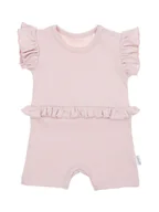 Kombinezony dla dzieci - Dziewczęcy rampers pudrowy Nicol r.56 - miniaturka - grafika 1